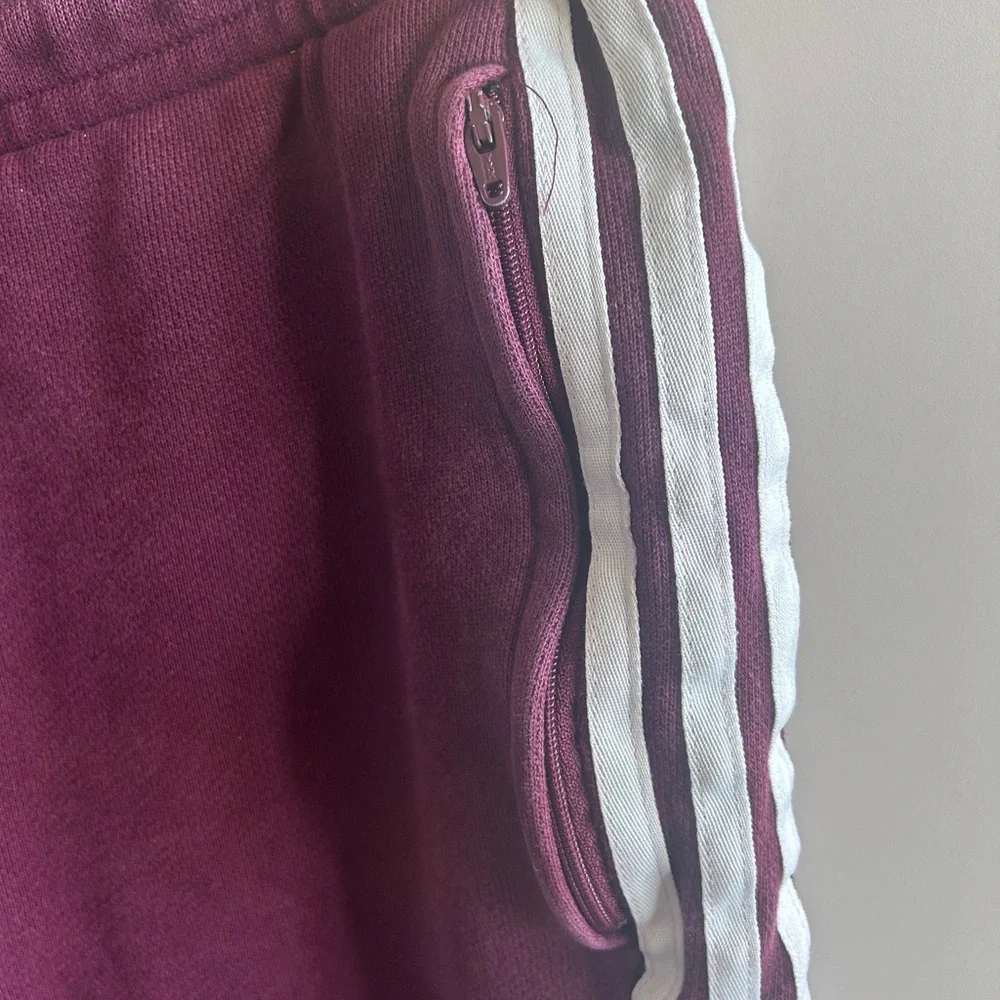 adidas Purple Jogger Sweatpants with White 3-Stripes - Picture 4 of 10
